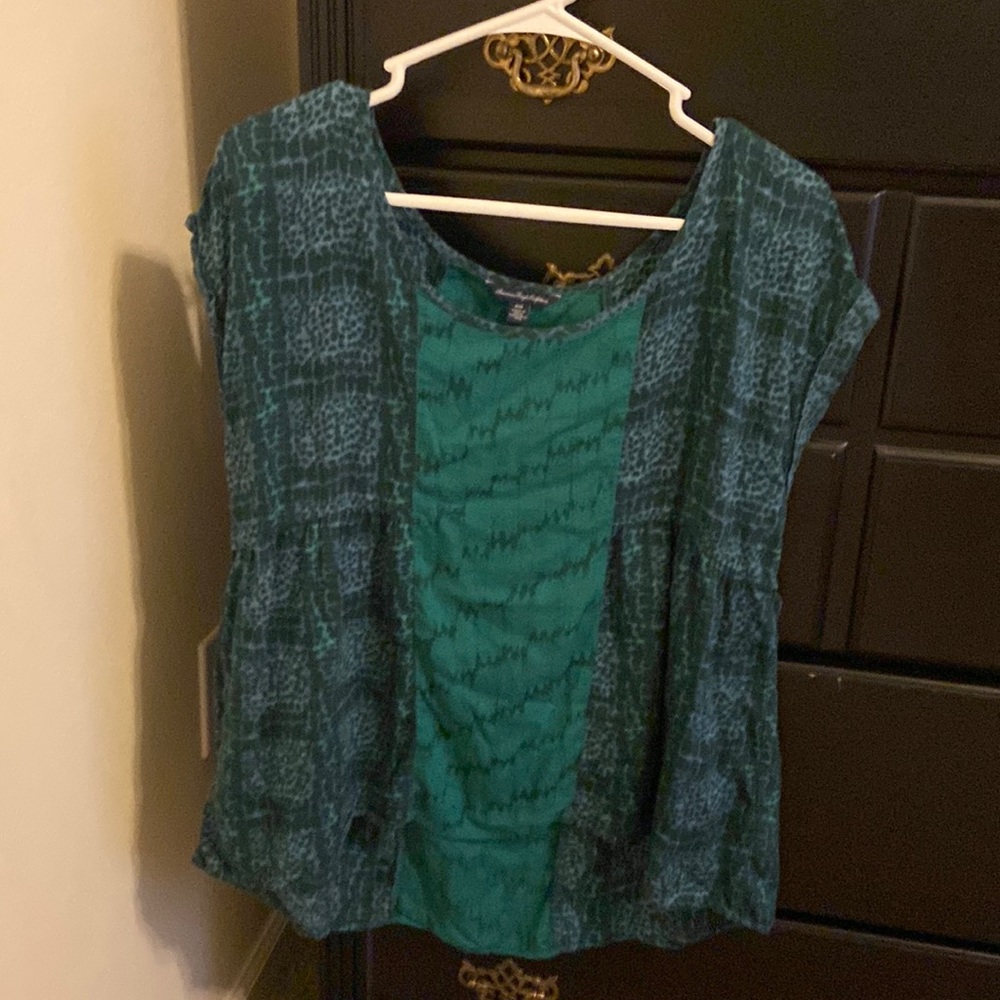 Green Print Top